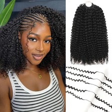 16 Inch Feather Crochet Human Hair Curly 120g Pre-Separated Miracle Knots Kinky