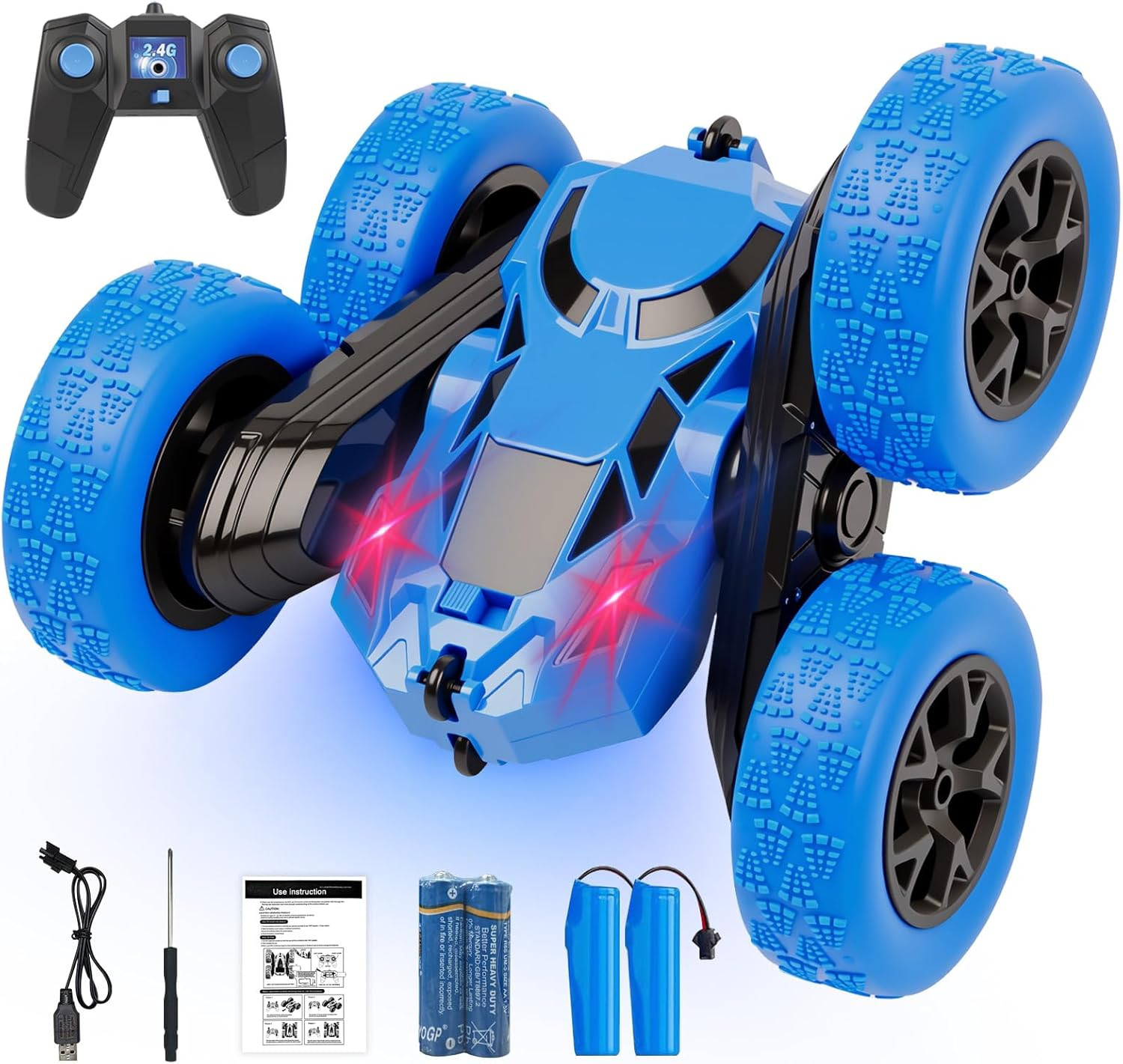 For Kids Ages 6-12, 2.4ghz Rc Stunt Truck With
