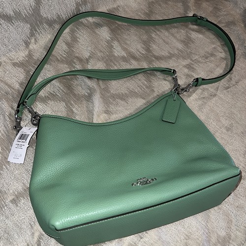 Borsa a tracolla Coach CR148 alloro morbida pelle di ciottoli in morbido verde nuova con etichetta - Foto 8 di 15