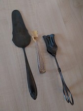 Konvolut Antik Jugendstil,Tortenheber, Gebäckzange,Zuckerzange,
