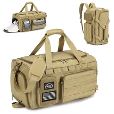 3 In 1 Tactical Military Travel Duffle Bag 40L with Shoe Compartment Gym Bag ...