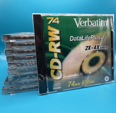 Verbatim 650MB 2X -4X speed CD-RW 74 Min DataLifePlus Qty 10 SEALED