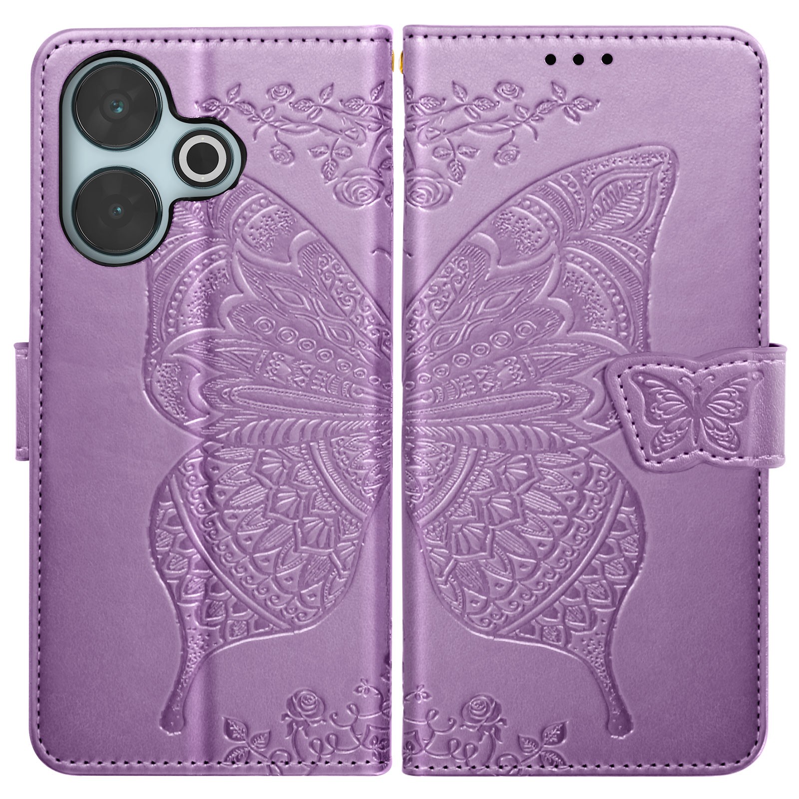 Protège écran Xiaomi Redmi 13 Avizar contre les rayures avec étui portefeuille violet