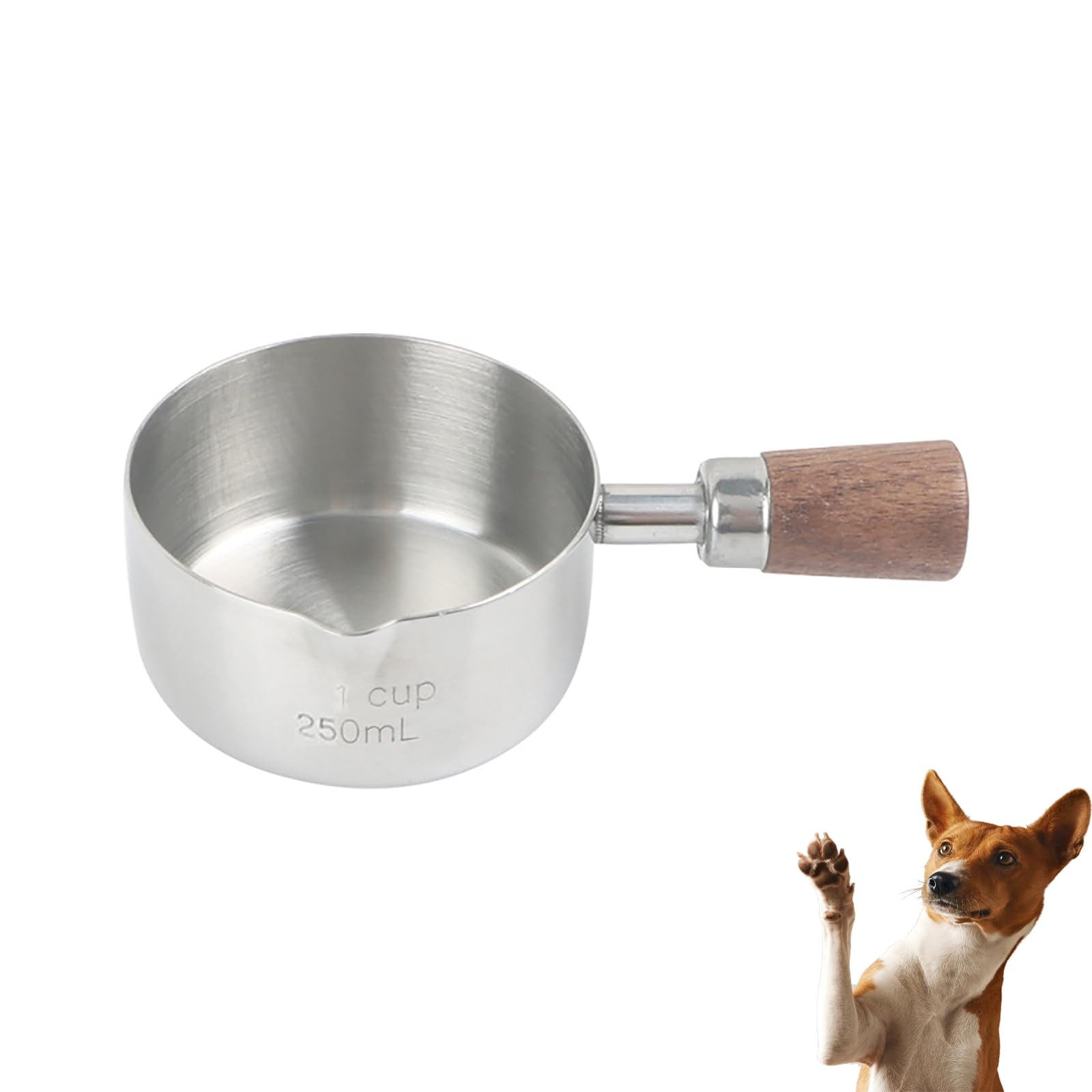 Scoop 1 Cup Stainless Steel Measuring Dry Wet Grain Silver