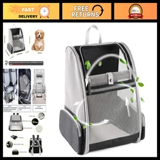 Innovative Bubble Backpack Pet Carrier for Cats & Dogs - Travel-Friendly, Black