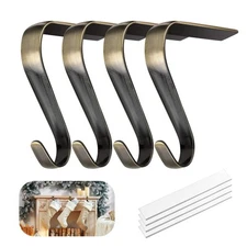 Nelyeqwo Christmas Stocking Holders For Mantle Set Of 4, Heavy Duty Da