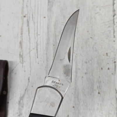Sharp #450 Hunter Pocket Knife, single blade folding hunting; Made