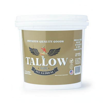 Bulk Grass-Fed Beef Tallow for Soap, Skincare & Candles, 16Lbs Unscented Maker-P