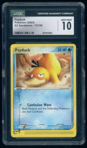 2003 Pokemon Psyduck 73/100 EX Sandstorm CGC 10 Gem Mint