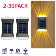 2-30PACK Solar Wall Light Garden Fence Yard Decor Street Lamp Waterproof Outdoor