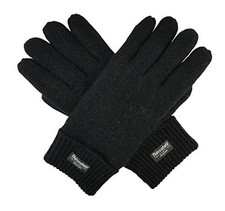 Men's Pure Wool Knitted Gloves with Thinsulate Lining Large-X-Large Black