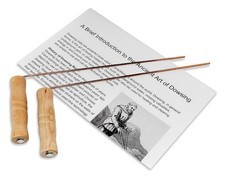 Dowsing Rods Set Pure Copper Premium Wooden Handles Ghost Hunting Paranormal NEW