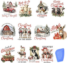 24 Sheets Vintage Christmas Rub on Transfers for Crafts, Rub on Transfers Christ