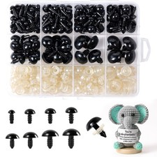 XKDOUS 6-18 mm, 8 Sizes Safety Eyes for Crocheting, Crochet 6-18mm, Clear