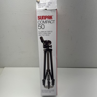SUNPAK COMPACT 50'' CAMERA/SMARTPHONE ALUMINUM TRIPOD,620-50BK-60