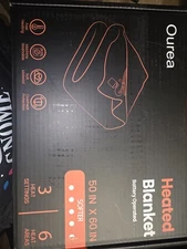 Ourea USB Heated Blanket 50" x 60" Throw Portable Soft Milk GRAT Electric  NEW 