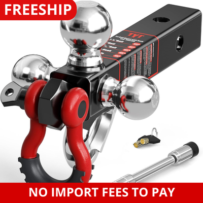 #ad #ad Tri Ball Hitch Trailer Mount With Locks Tow Hook amp; Clevis Shackle Fits 2 Inch $54.55