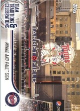 2018 Topps Opening Day Team Traditions and Celebrations Minnie and Paul Sign BB