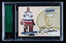 2002 ITG Be A Player Between the Pipes Vintage Goalie Ed Giacomin Auto HOF 2a2