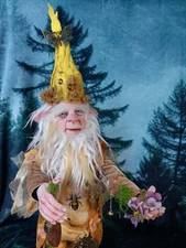 Gnome protective of bees, OOAK, unique piece, goblins, cabbage, Christmas gift