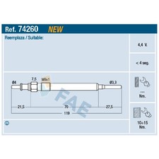 4x Glühkerze für Fiat 500 312 C 500L 351 Doblo 263 Fiorino 225 Grande | 244251