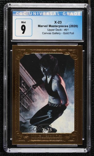 2020 Marvel Masterpieces Canvas Gallery Gold Foil 83/99 X-23 #91 CGC 9 Mint 01hi
