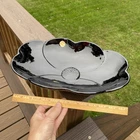 Frankoma Dogwood Floral Bowl #200 in Black Onyx Vintage 13x8.5” Vintage