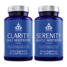 Thrivous Clarity and Serenity Stack: Nootropic Memory Brain & Sleep Supplement