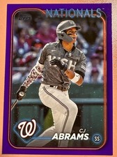 2024 Topps Series 1 CJ Abrams Washington Nationals Purple Parallel Meijer Insert