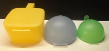 Tupperware Forget Me Nots 5338 4201 5106 Cheese & Tomato Onion Keepers Lot of 3