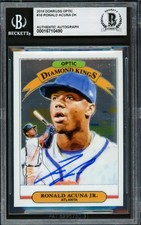 Ronald Acuna Jr. Signed 2019 Donruss Optic Diamond Kings Card 16 Braves Beckett