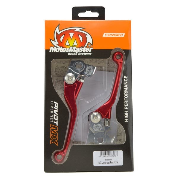 Moto-Master Pivot Lever Set For KTM EXC 300 TBI 2014-2026 Red Aluminium 101393