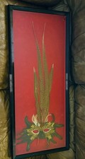 One Of A Kind Antique FEATHER MASK In Shadow Box Red Velvet Matting Elegant
