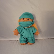 DAM 1986 Adopt A Norfin Troll Doll 4.5" Doctor Nurse Scrubs Yellow Hair