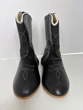 NEW Old West Toddler Cowboy Boots 2601 Black Size 6 Hook and Loop Closure