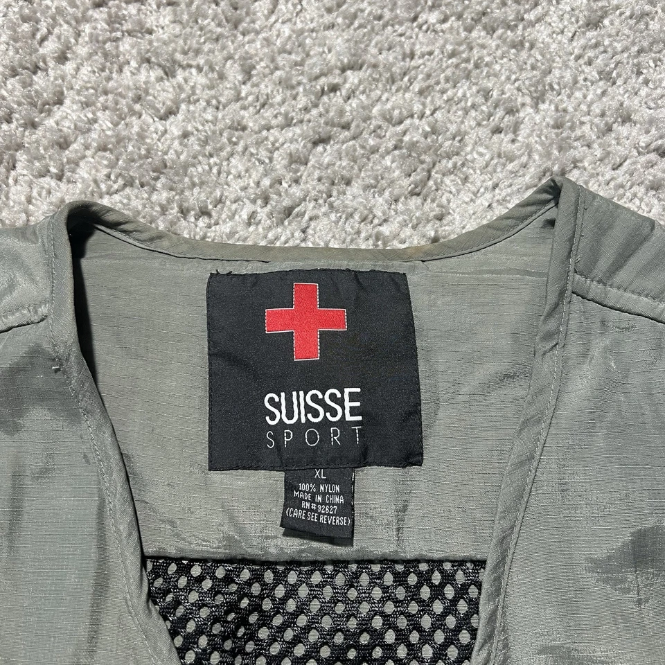 Suisse Sport Size XL Mens Sporting Fishing Hunting Vest Green Y2k Baggy Tech - Image 4 of 4