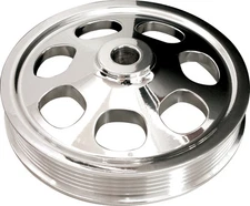 BILLET SPECIALTIES SBC POLISHED POWER STEERING PUMP PULLEY,PRESS-ON,SERPENTINE