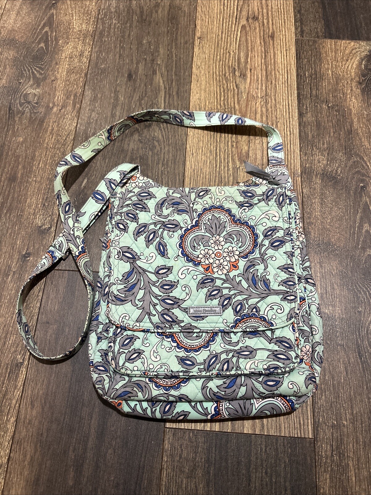 Vera Bradley Green Quilted Fan Flower Hipster Crossbody Bag