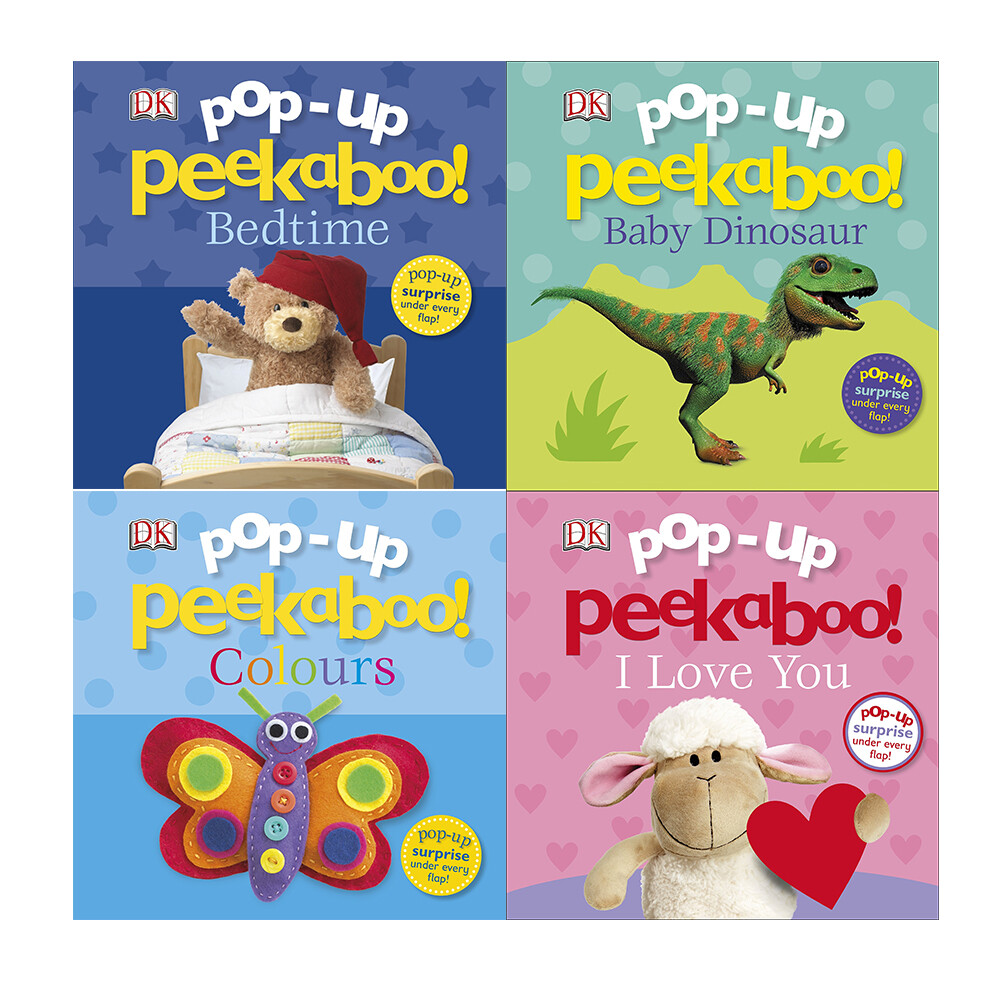 Pop-Up Peekaboo! 4 Books Collection Set By DK (Colours, Baby Dinosaur, Bedtime)