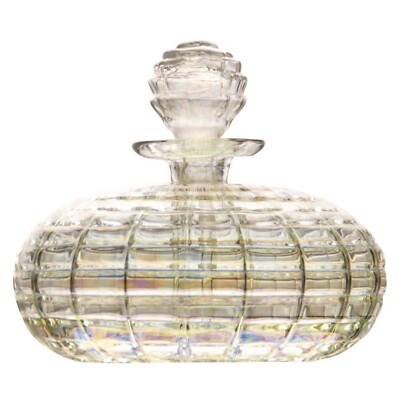 Clear Iris Sphere Shape Egyptian Blown Glass Perfume Bottle Made in Egypt