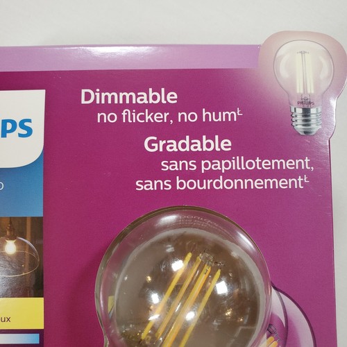 Philips LED 4.5W 300 Lumens Soft White G16.5 Globe Light Bulb Medium Base 3 Pack - Picture 4 of 7