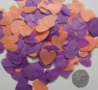 Orange and Purple - Love Heart Wedding Confetti - Bio Degradable  -  ADD CONES ?