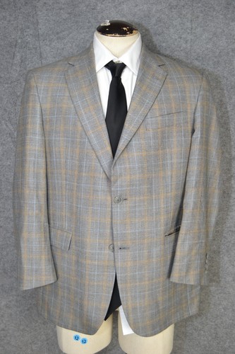 Hart Schaffner Marx Blazer Jacket Mens 40S Plaid Check Sport Coat 2 Button USA - Picture 2 of 22