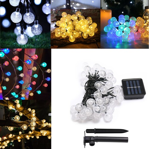 Solar Led Bulbs Ball String Light Garland Decorative Lights Holiday Decoration