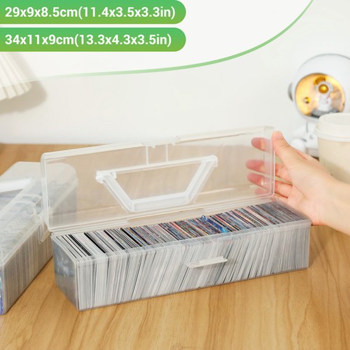 1500 Count Transparent Trading Card Storage Box Organizer Plastic Deck Case