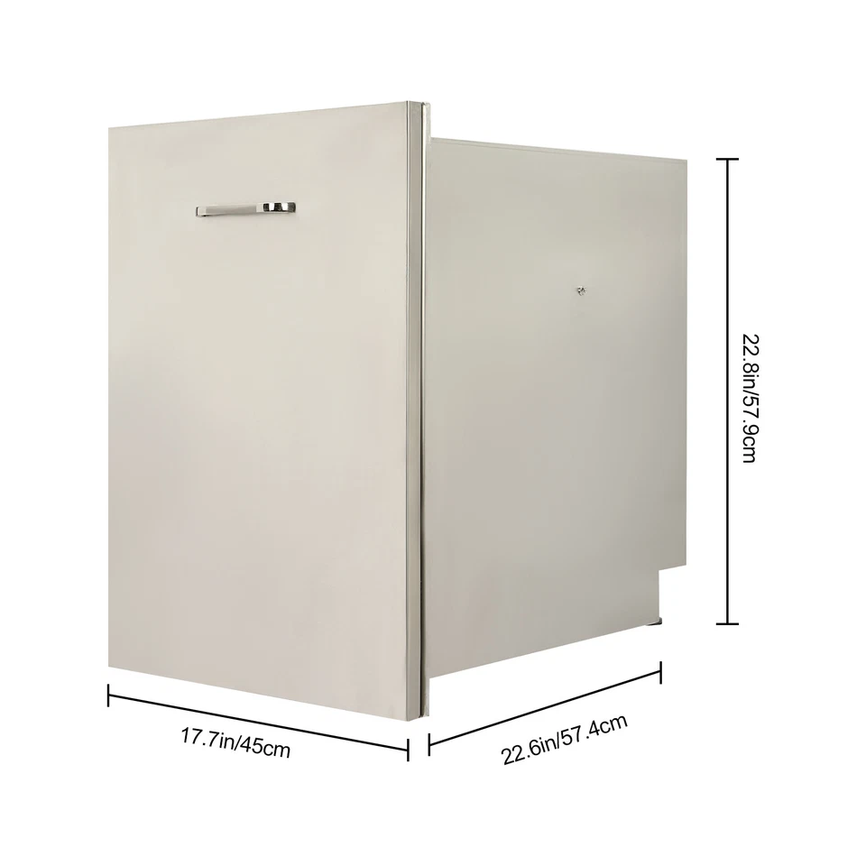 17,7x22,8 polegadas gaveta de cozinha externa ilha churrasqueira lixeira estreita aço inoxidável - Imagem 3 de 4