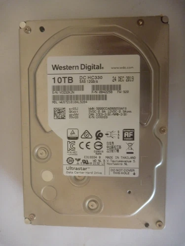 WD DC HC330 10TB 7.2K SAS 12Gb/s 3.5in Internal HDD WUS721010AL5204