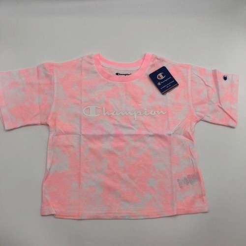 Brand New Authentic Champion Pink Candy Tye Dye Boxy Tee For Girls Size Small - Picture 2 of 7