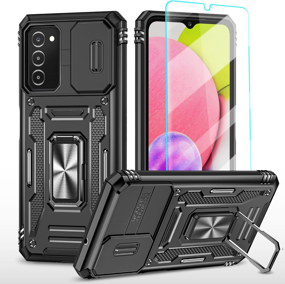 For Samsung Galaxy A03S Case,Galaxy A03S Case with Camera Cover & 360°Kickstand