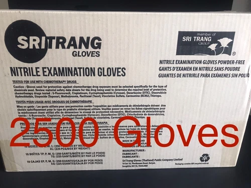 2500 Gloves Full Case - High Quality Blue Nitrile Exam Gloves Size Large 3 Mil